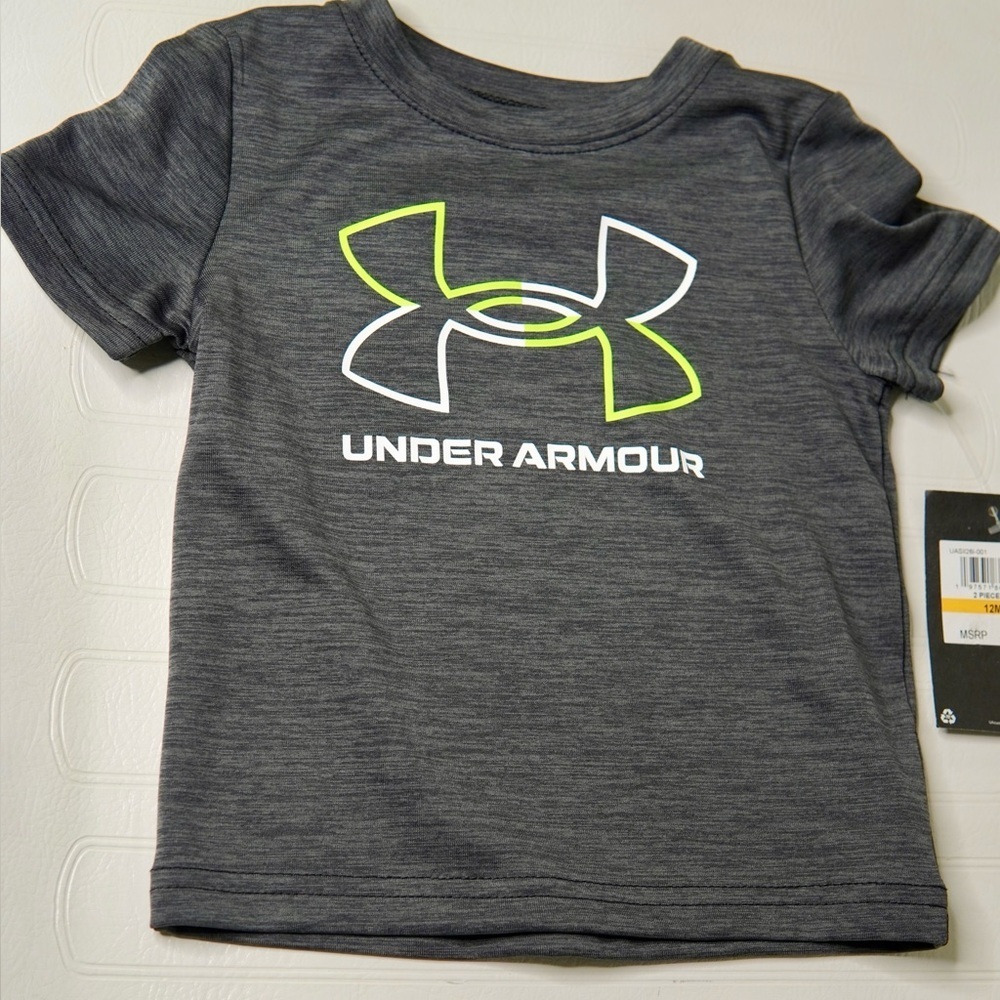 Under Armour Charcoal and Lime Kids' Outfit - Picture 2 of 3